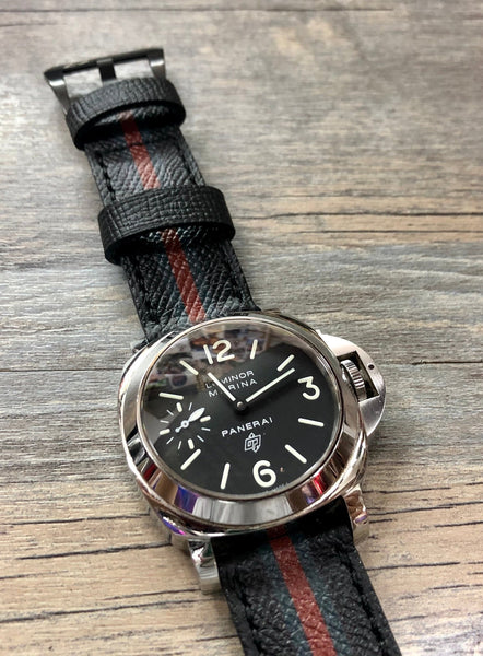 格安新品 NewLife Natural 26mm Black Leather Panerai Watchband