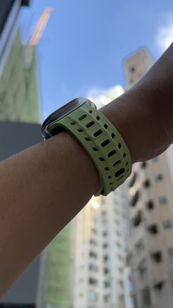 This is one if the most special Apple Watch Band in our shop is specifically for Sport and Materials is different from other silicon material Apple Watch Band, It fit perfectly and look very nice on Apple Watch Ultra 49mm 45mm and fit well on Apple Watch 41mm 40mm as well. The most special one is the watch strap is LUMINOUS! It will make you so eye-catching in the night time!! On the other hand, we made the watch band wider to make it fit better on Apple Watch Ultra 49mm.