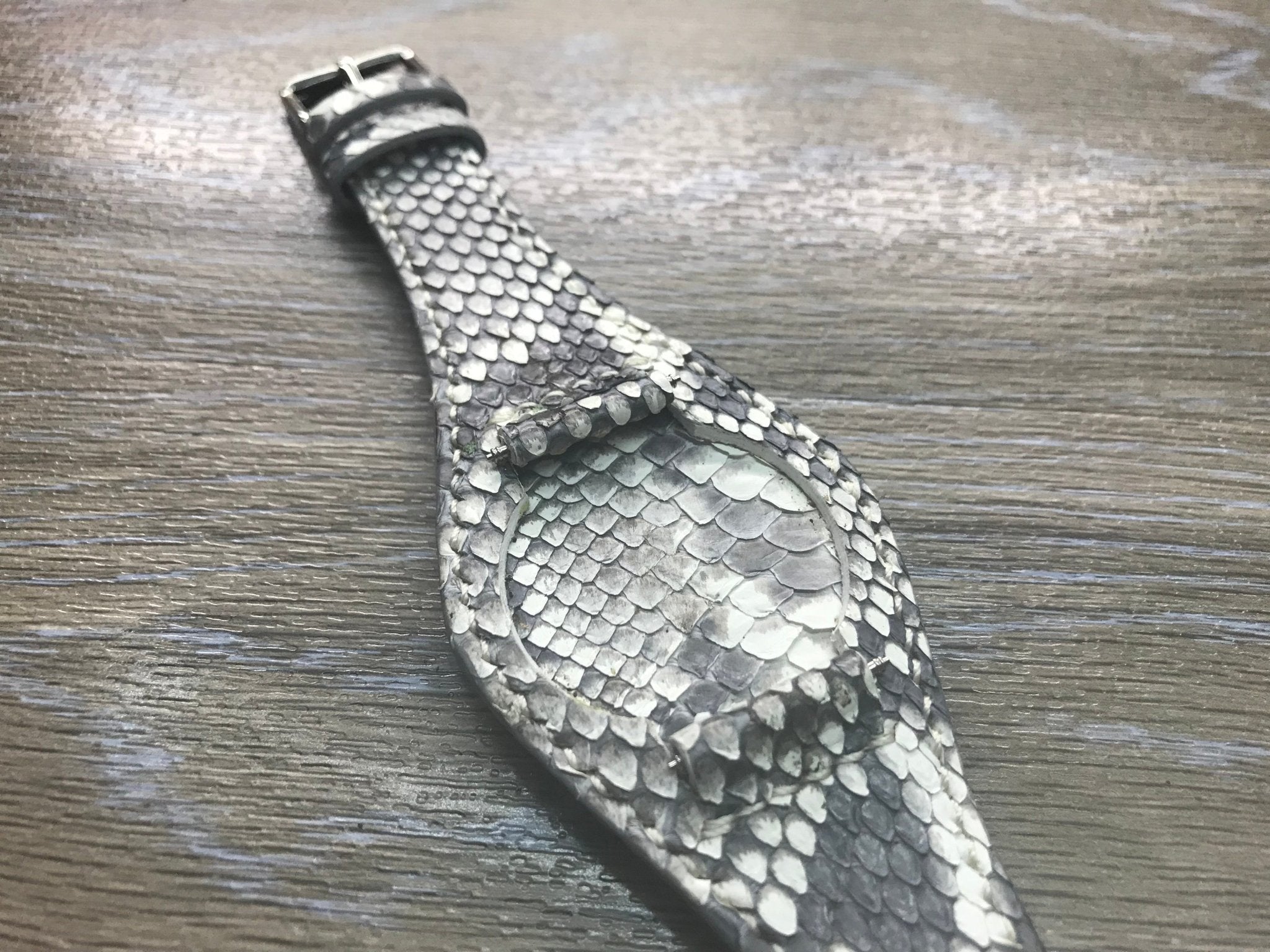 20mm Leather watch strap, Snake skin leather watch band, Leather bund strap, black / white / Gray Leather Watch Strap, 20mm Watch strap for Tudor, 19mm lug - eternitizzz-straps-and-accessories