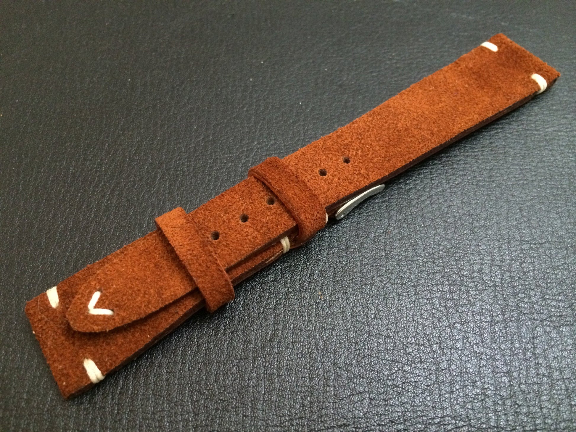 20mm Leather Watch Strap, Suede Leather Watch Strap, Brown Watch Band for Rolex and IWC, Omega - eternitizzz-straps-and-accessories