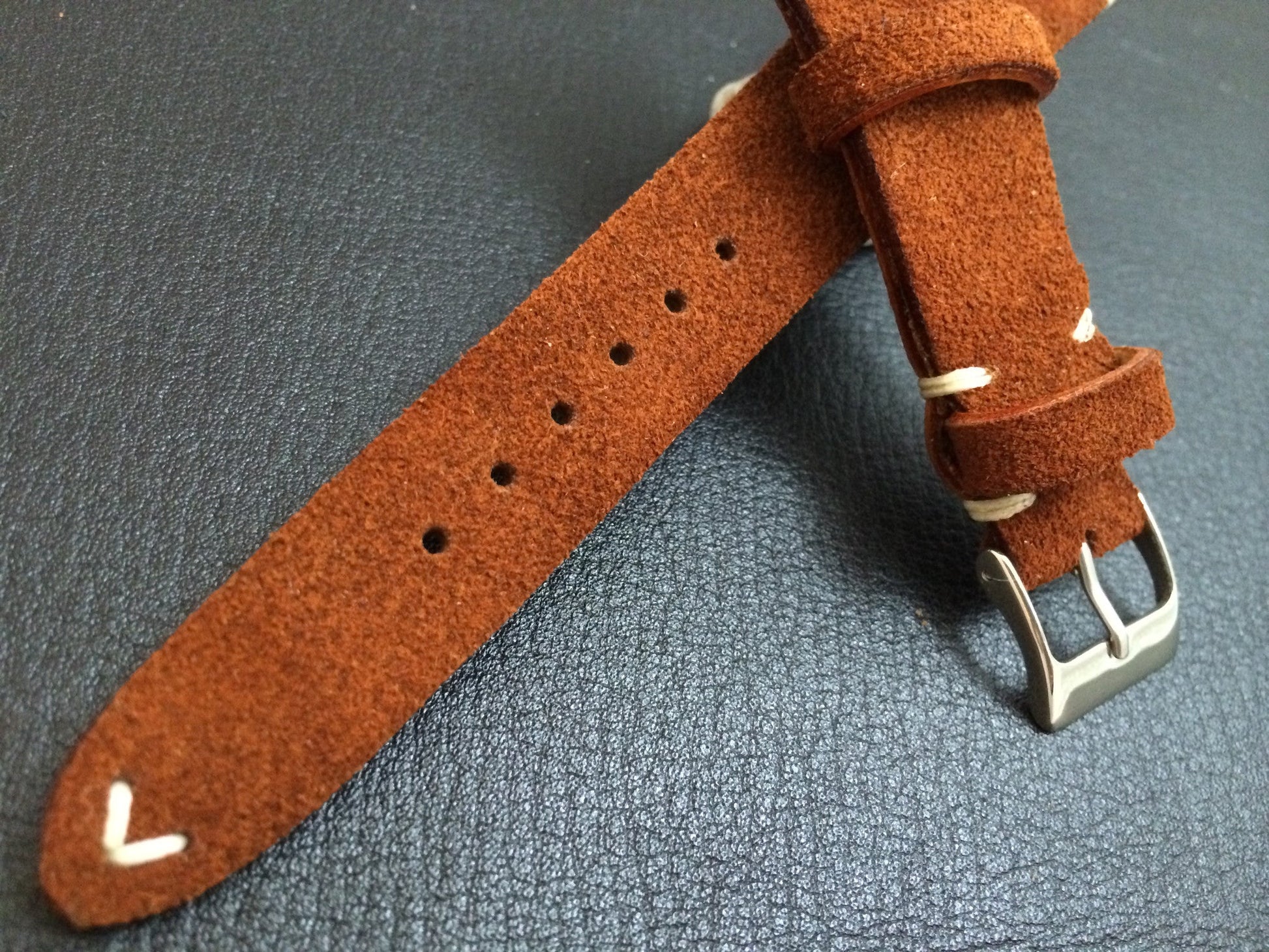 20mm Leather Watch Strap, Suede Leather Watch Strap, Brown Watch Band for Rolex and IWC, Omega - eternitizzz-straps-and-accessories