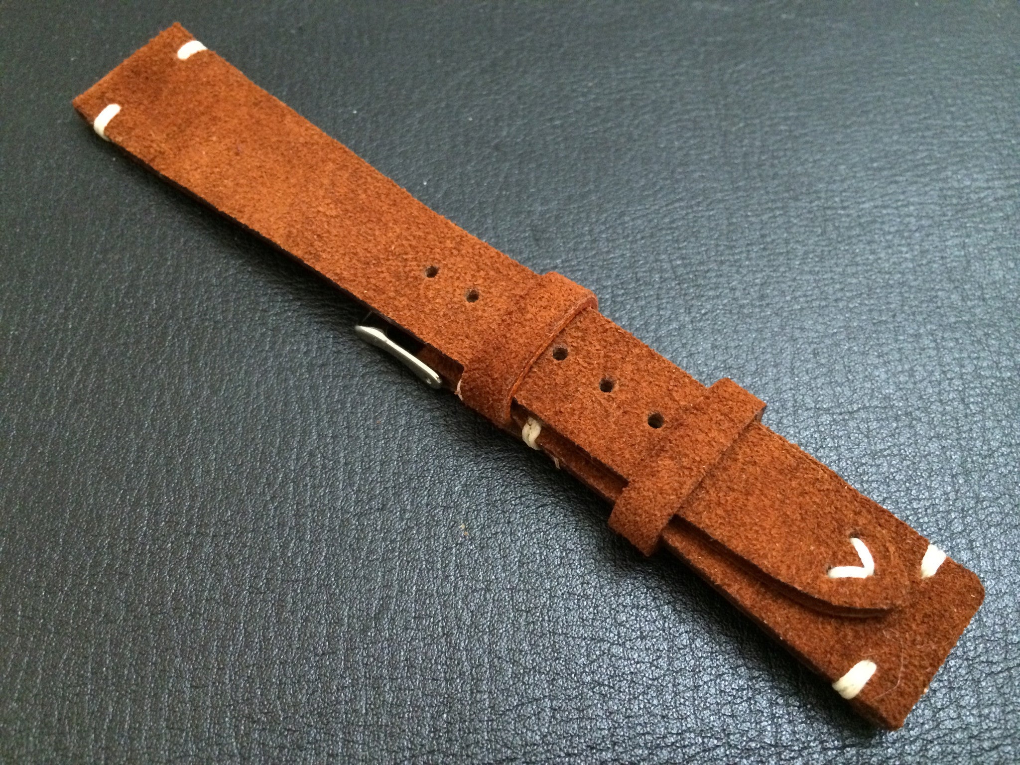 20mm Leather Watch Strap, Suede Leather Watch Strap, Brown Watch Band for Rolex and IWC, Omega - eternitizzz-straps-and-accessories