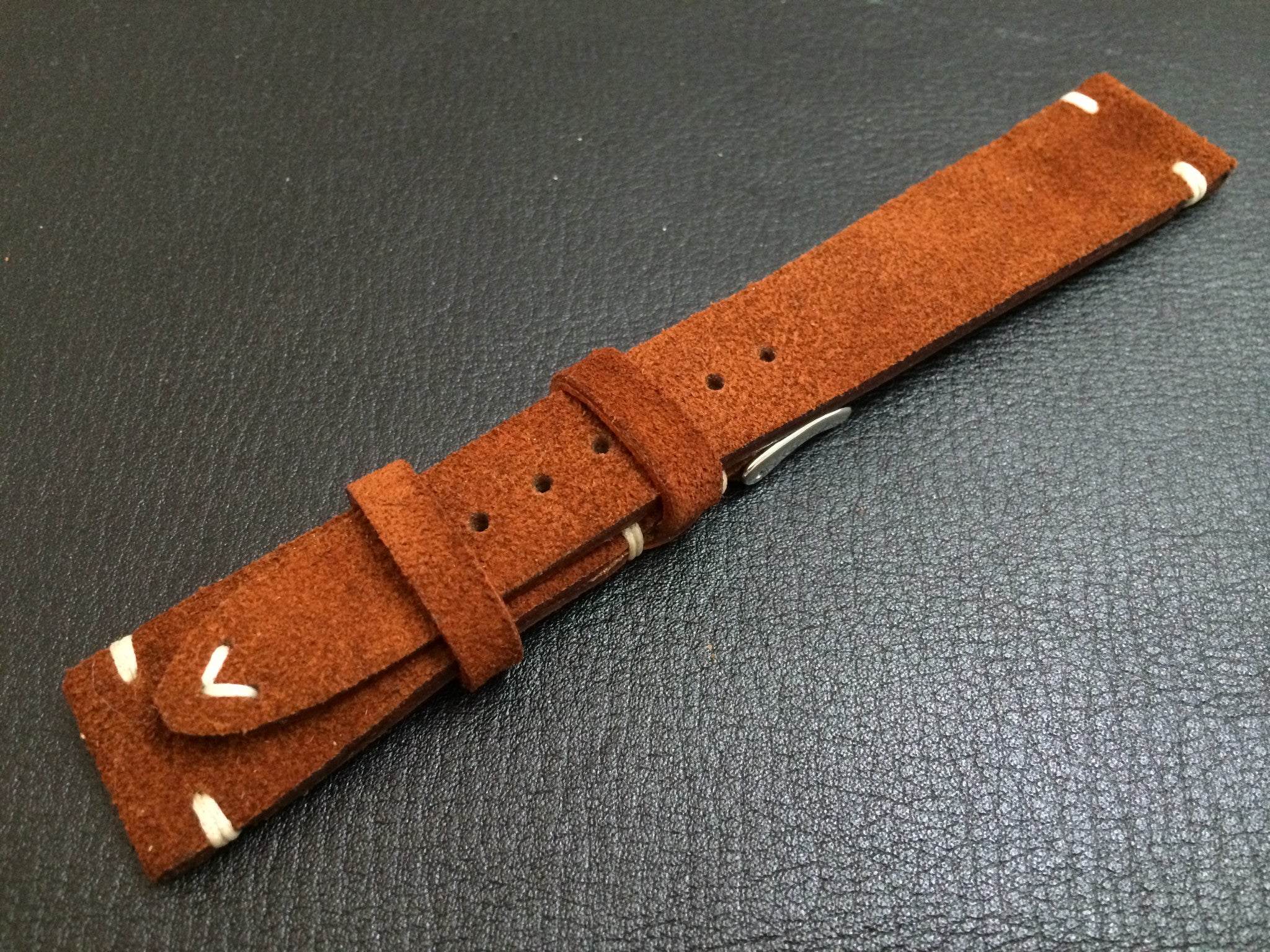 20mm Leather Watch Strap, Suede Leather Watch Strap, Brown Watch Band for Rolex and IWC, Omega - eternitizzz-straps-and-accessories