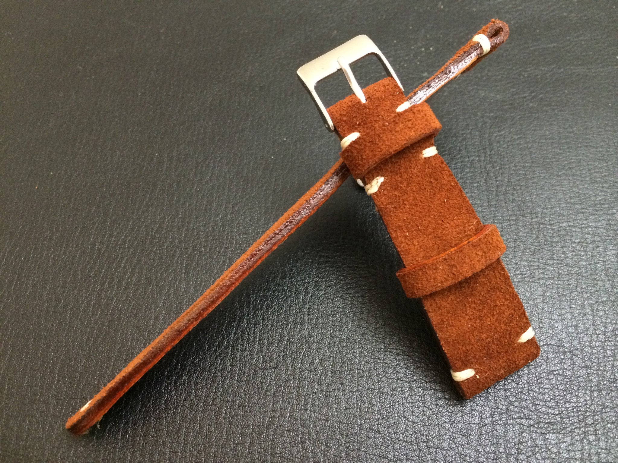 20mm Leather Watch Strap, Suede Leather Watch Strap, Brown Watch Band for Rolex and IWC, Omega - eternitizzz-straps-and-accessories