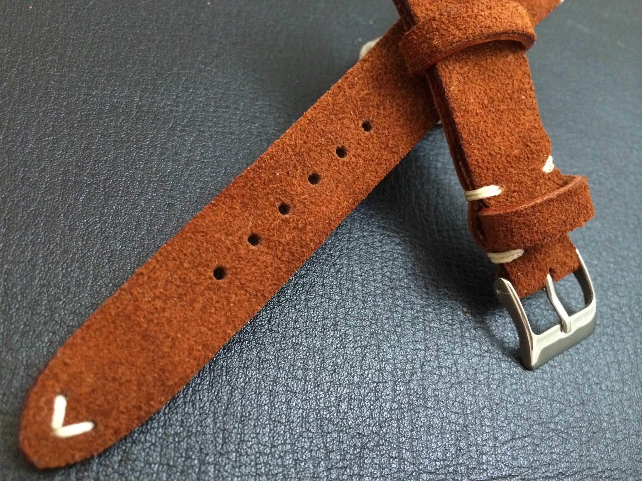 20mm Leather Watch Strap, Suede Leather Watch Strap, Brown Watch Band for Rolex and IWC, Omega - eternitizzz-straps-and-accessories