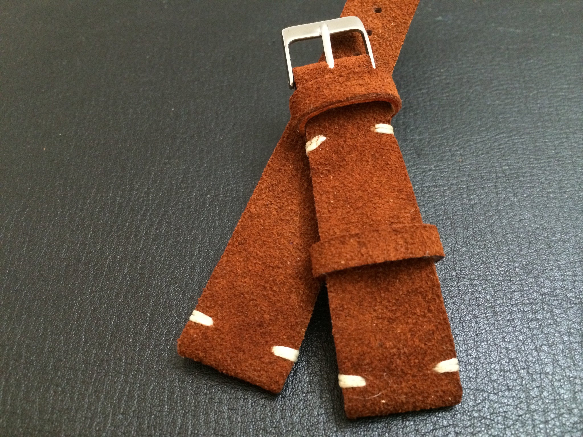 20mm Leather Watch Strap, Suede Leather Watch Strap, Brown Watch Band for Rolex and IWC, Omega - eternitizzz-straps-and-accessories