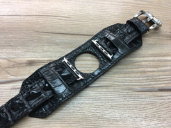 Apple Watch 44mm, 42mm, Apple Watch Band & Strap, Apple Watch Hermes, Black Alligator Bund Strap 38mm 40mm - eternitizzz-straps-and-accessories