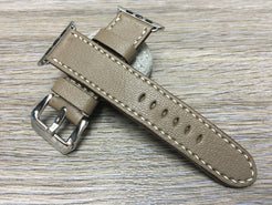 Apple Watch Band, Apple Watch 44mm 42mm Strap, Elephant Gray Leather Watch Strap For Apple Watch Hermes 38mm & Apple Watch 40mm - eternitizzz-straps-and-accessories