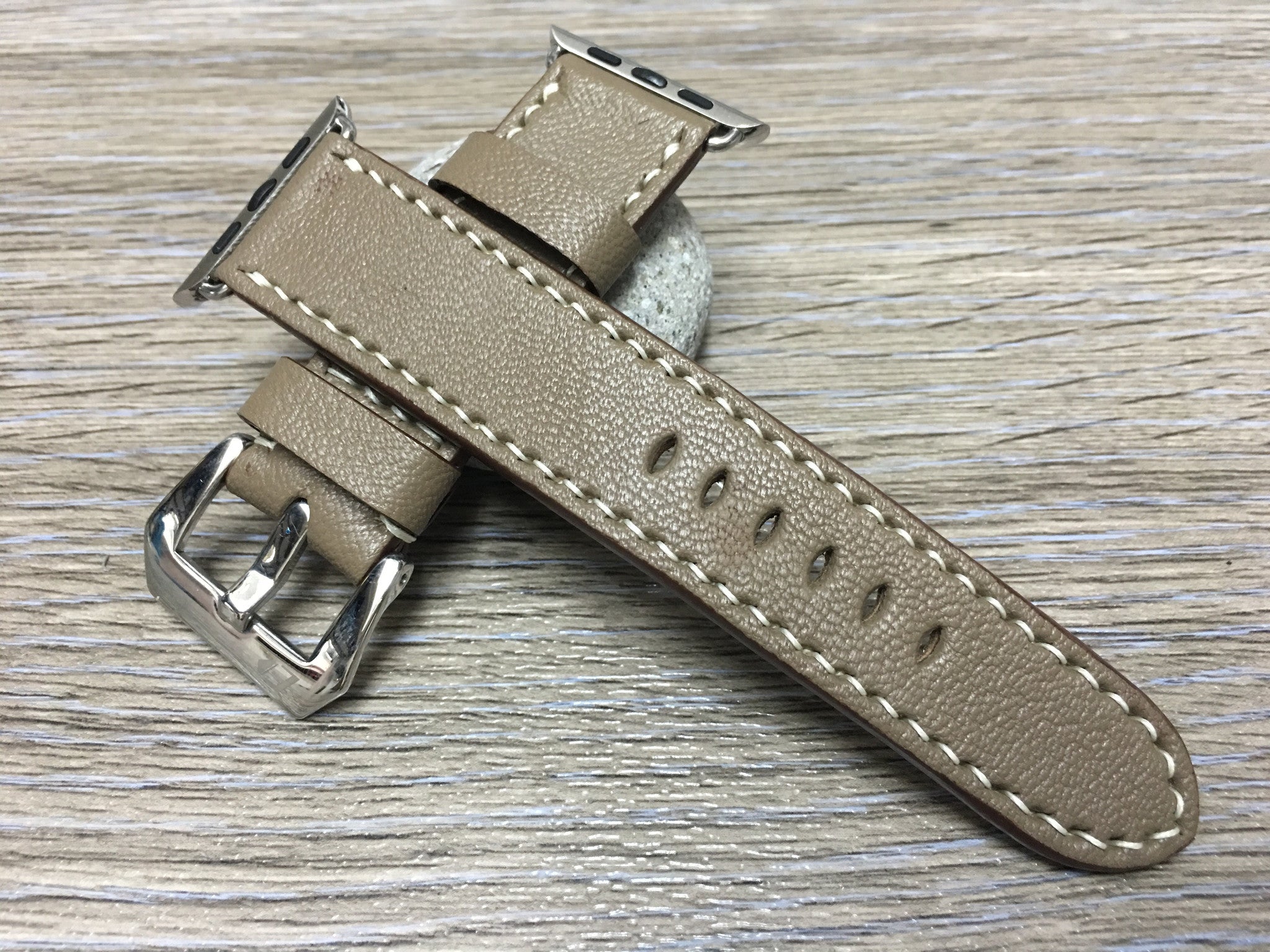 Apple Watch Band, Apple Watch 44mm 42mm Strap, Elephant Gray Leather Watch Strap For Apple Watch Hermes 38mm & Apple Watch 40mm - eternitizzz-straps-and-accessories