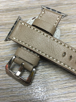 Apple Watch Band, Apple Watch 44mm 42mm Strap, Elephant Gray Leather Watch Strap For Apple Watch Hermes 38mm & Apple Watch 40mm - eternitizzz-straps-and-accessories