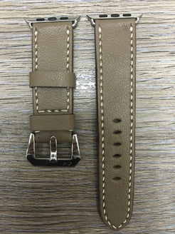 Apple Watch Band, Apple Watch 44mm 42mm Strap, Elephant Gray Leather Watch Strap For Apple Watch Hermes 38mm & Apple Watch 40mm - eternitizzz-straps-and-accessories