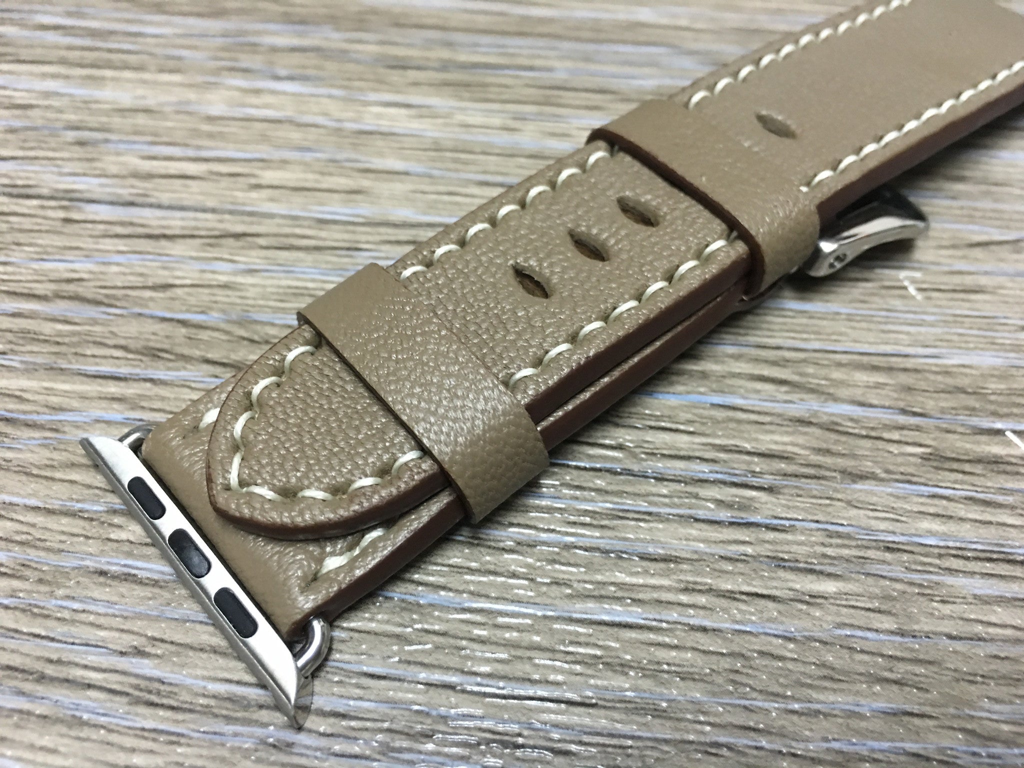 Apple Watch Band, Apple Watch 44mm 42mm Strap, Elephant Gray Leather Watch Strap For Apple Watch Hermes 38mm & Apple Watch 40mm - eternitizzz-straps-and-accessories