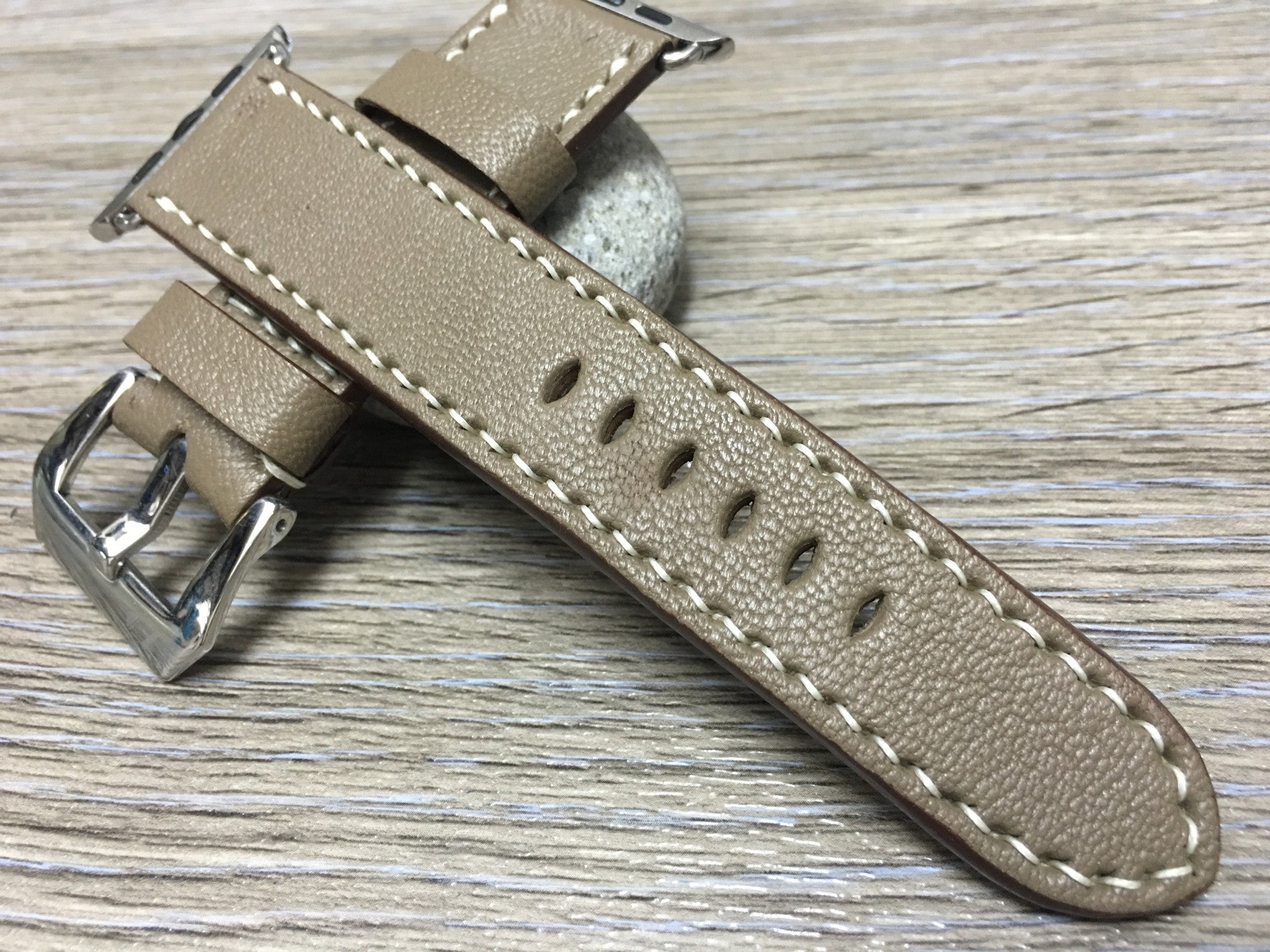 Apple Watch 46mm 45mm Ultra 2 Watch Band Strap, Elephant Gray Leather Watch Strap For Apple Watch Hermes 44mm & Apple Watch 41mm - eternitizzz-straps-and-accessories