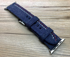 Apple Watch Band, Apple Watch 38mm, 42mm, Denim watch band, Apple Watch Strap, iwatch, Denim band - eternitizzz-straps-and-accessories