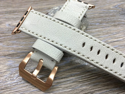 Apple Watch Band, Apple Watch 45mm 41mm 44mm 40mm, Cream White Leather Watch Strap, Iwatch watch band, Smartwatch Accessories