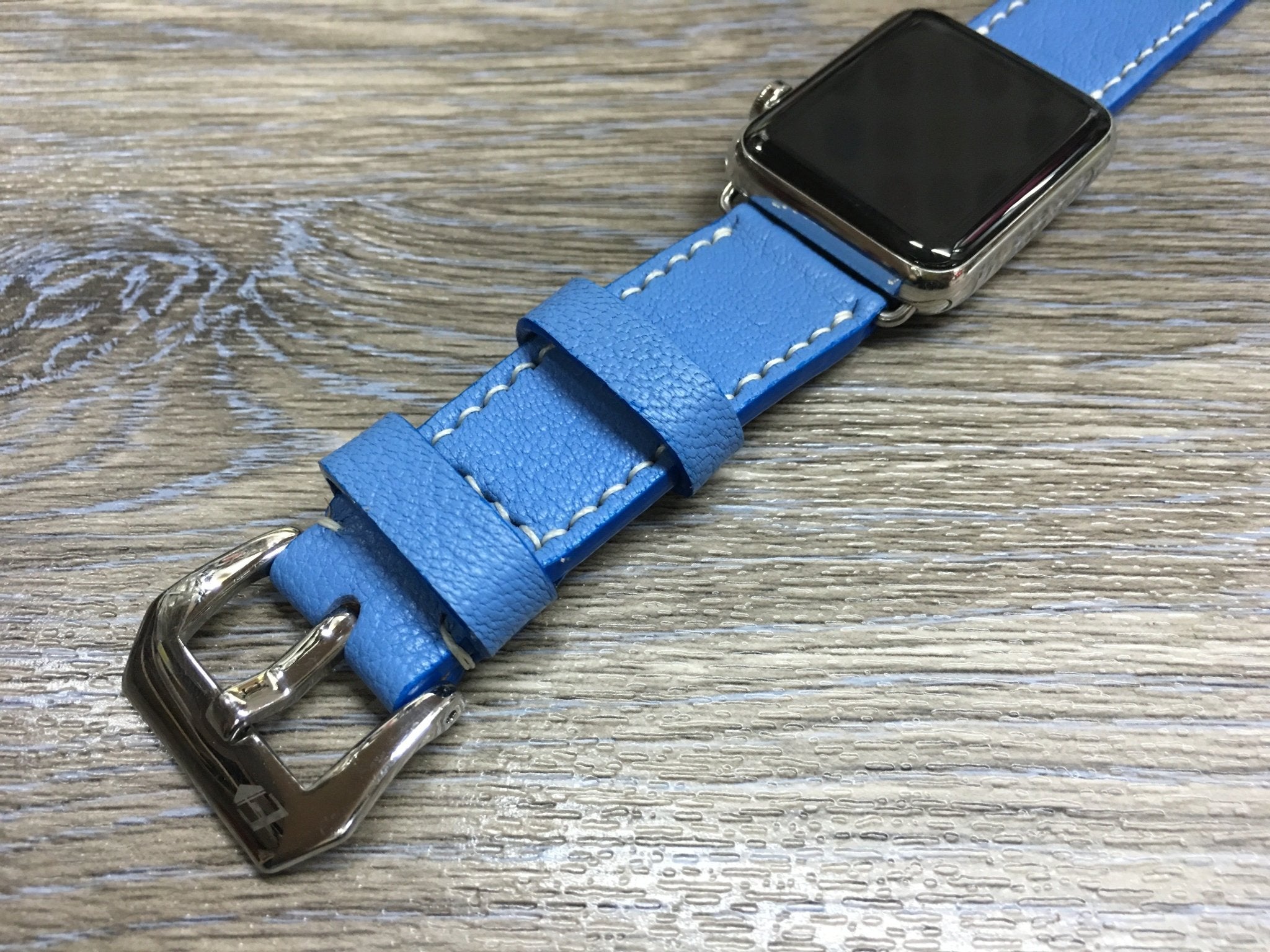 Apple Watch 44mm, 40mm, Ocean Blue Apple Watch Band, 42mm 38mm Watch Strap, Apple Watch Hermes, Rose Gold Apple Watch, Leather Watch Strap - eternitizzz-straps-and-accessories