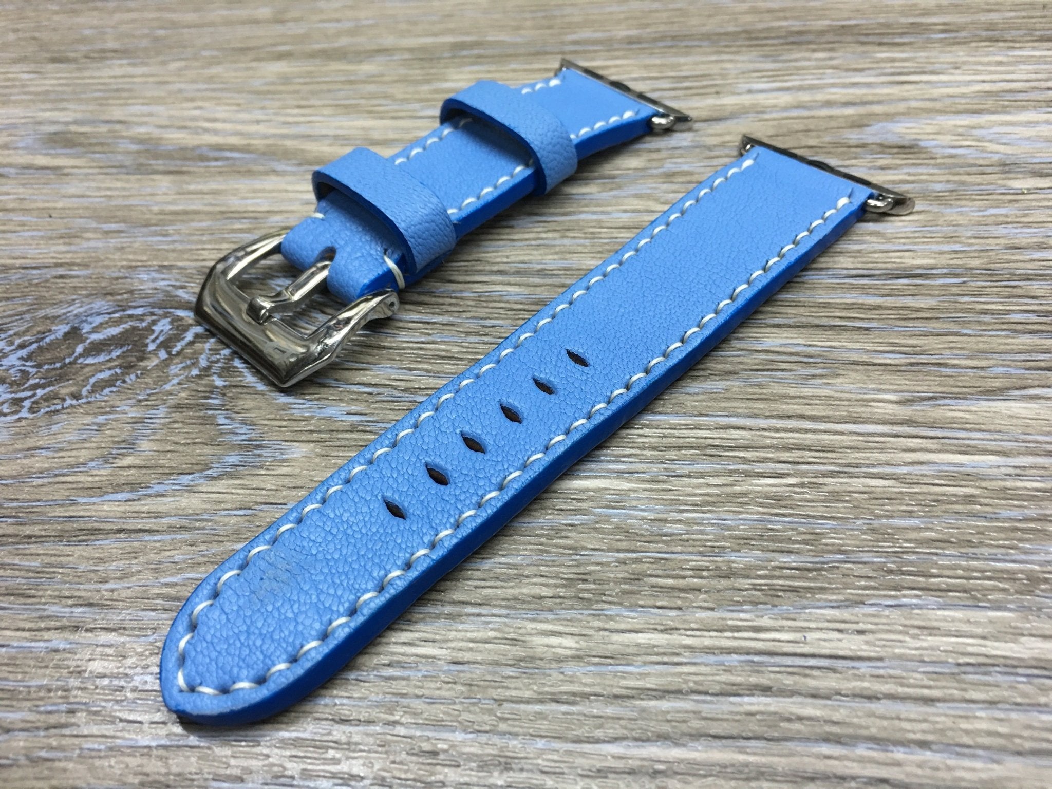 Apple Watch 44mm, 40mm, Ocean Blue Apple Watch Band, 42mm 38mm Watch Strap, Apple Watch Hermes, Rose Gold Apple Watch, Leather Watch Strap - eternitizzz-straps-and-accessories