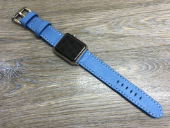 Apple Watch 44mm, 40mm, Ocean Blue Apple Watch Band, 42mm 38mm Watch Strap, Apple Watch Hermes, Rose Gold Apple Watch, Leather Watch Strap - eternitizzz-straps-and-accessories