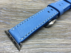 Apple Watch 44mm, 40mm, Ocean Blue Apple Watch Band, 42mm 38mm Watch Strap, Apple Watch Hermes, Rose Gold Apple Watch, Leather Watch Strap - eternitizzz-straps-and-accessories