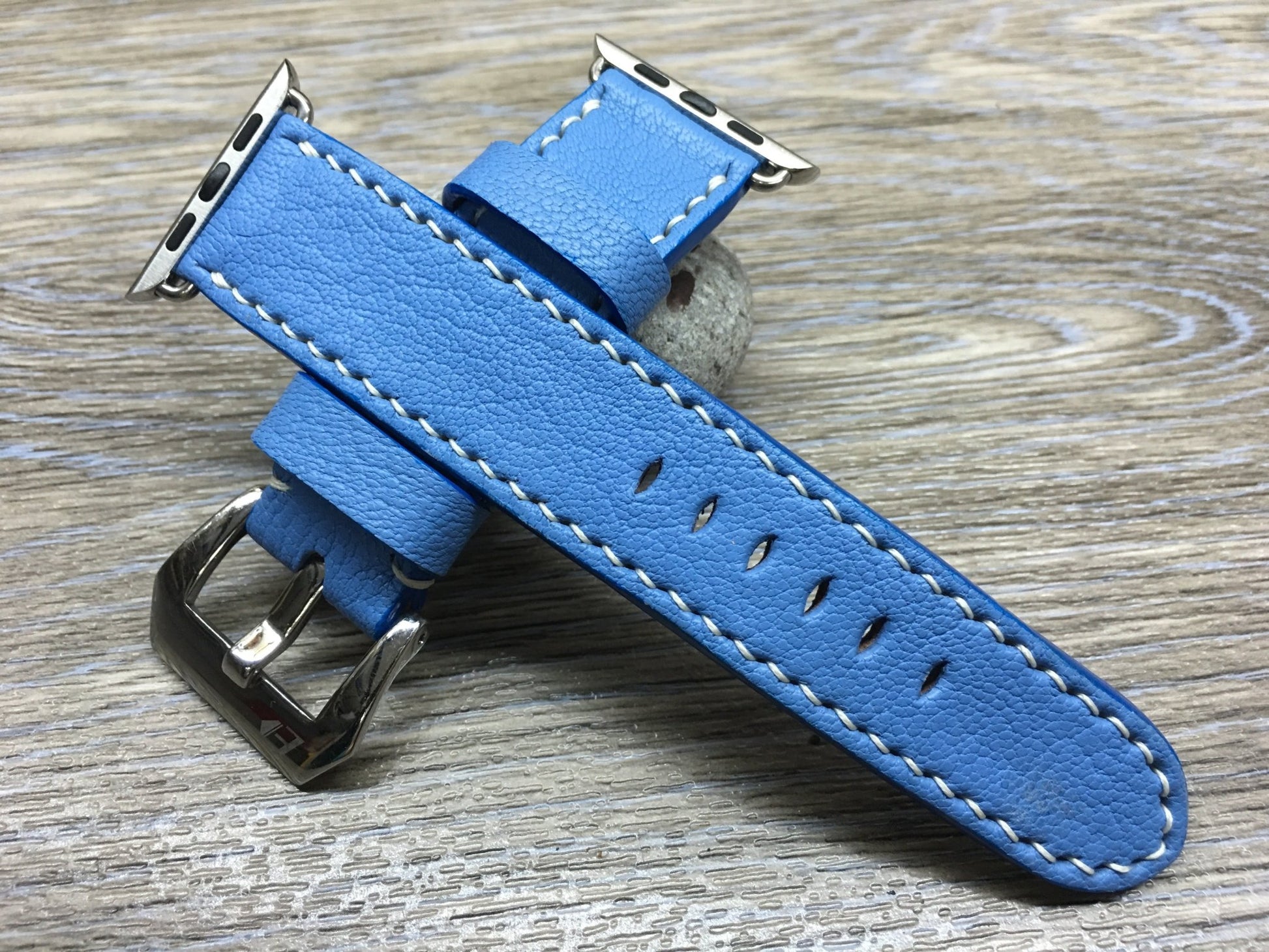 Apple Watch 44mm, 40mm, Ocean Blue Apple Watch Band, 42mm 38mm Watch Strap, Apple Watch Hermes, Rose Gold Apple Watch, Leather Watch Strap - eternitizzz-straps-and-accessories