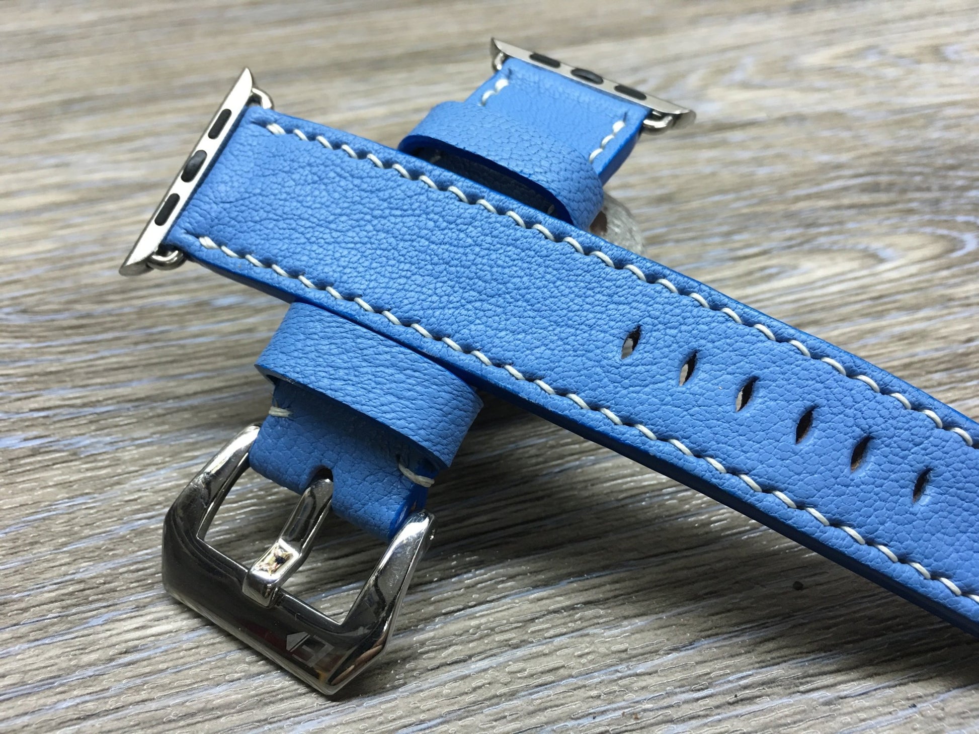 Apple Watch 44mm, 40mm, Ocean Blue Apple Watch Band, 42mm 38mm Watch Strap, Apple Watch Hermes, Rose Gold Apple Watch, Leather Watch Strap - eternitizzz-straps-and-accessories