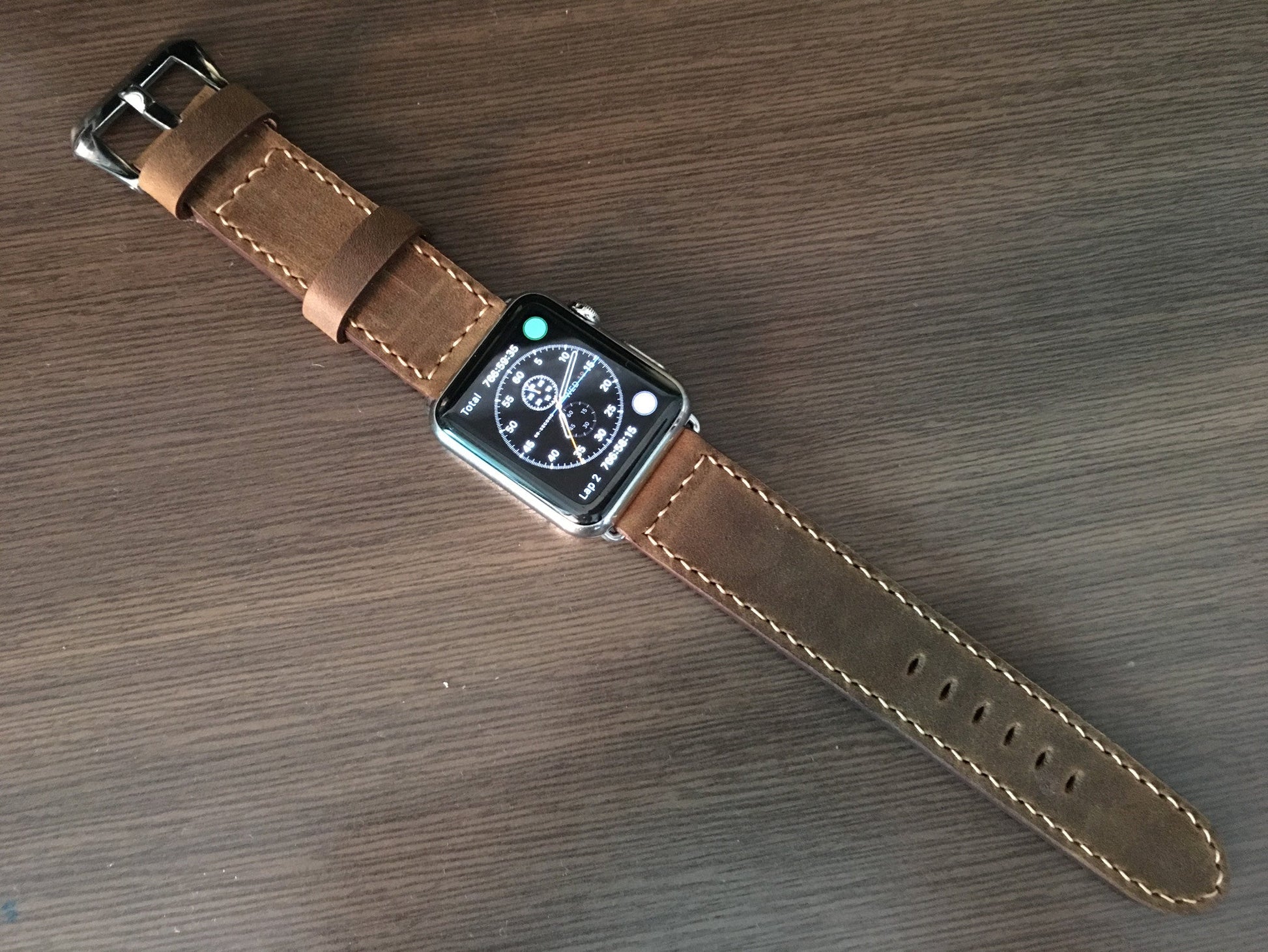 Apple Watch 44mm, 40mm, Apple Watch Band, Strap, Vintage Brown, Leather Watch Strap For Apple Watch 38mm & Apple Watch 42mm - eternitizzz-straps-and-accessories