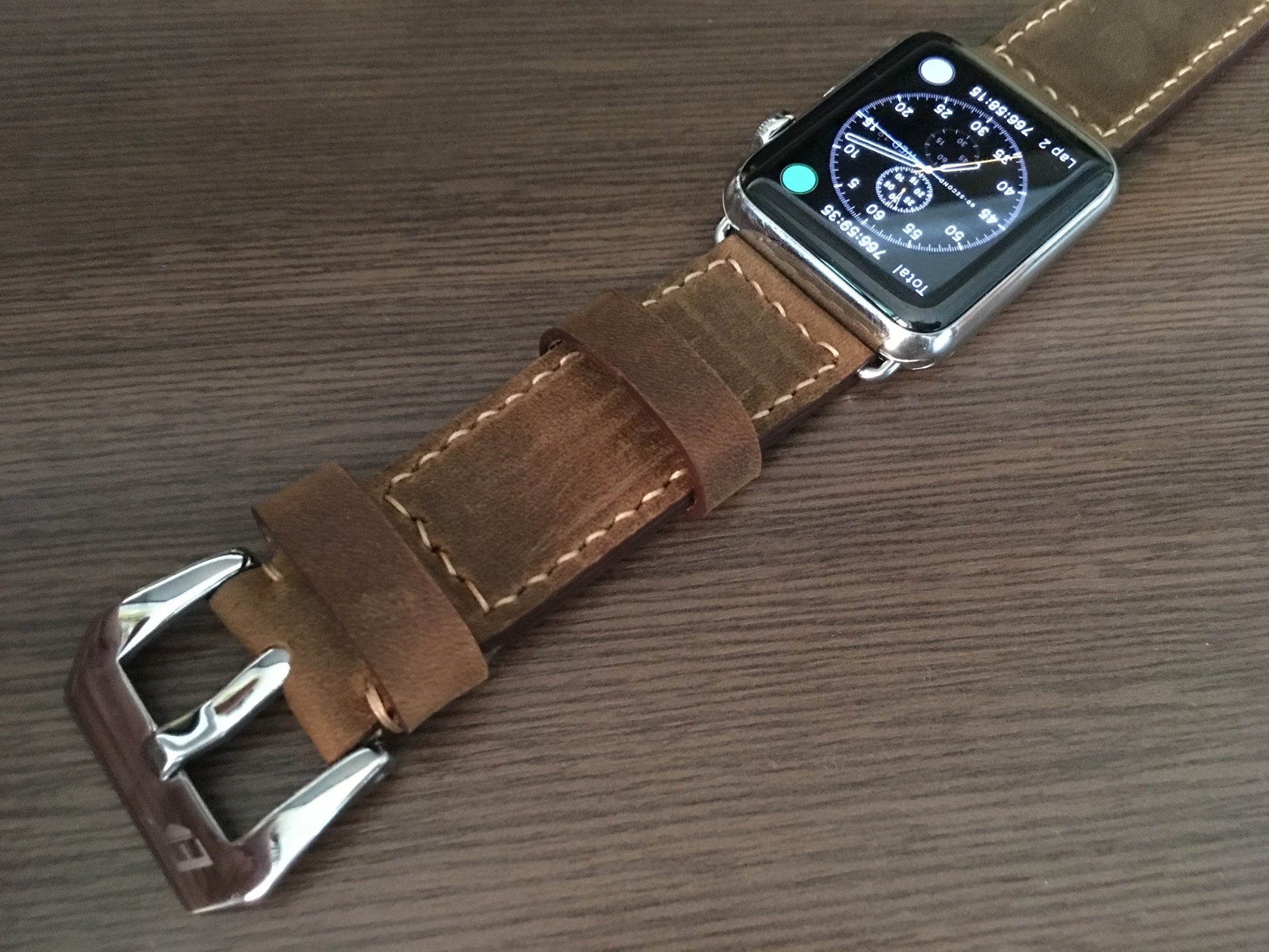 Apple Watch 44mm, 40mm, Apple Watch Band, Strap, Vintage Brown, Leather Watch Strap For Apple Watch 38mm & Apple Watch 42mm - eternitizzz-straps-and-accessories