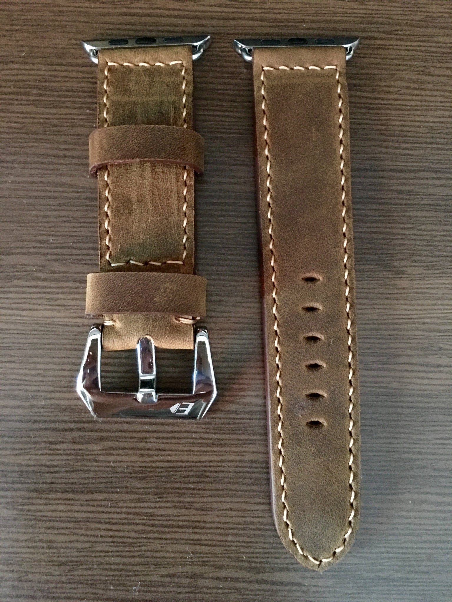 Apple Watch 44mm, 40mm, Apple Watch Band, Strap, Vintage Brown, Leather Watch Strap For Apple Watch 38mm & Apple Watch 42mm - eternitizzz-straps-and-accessories