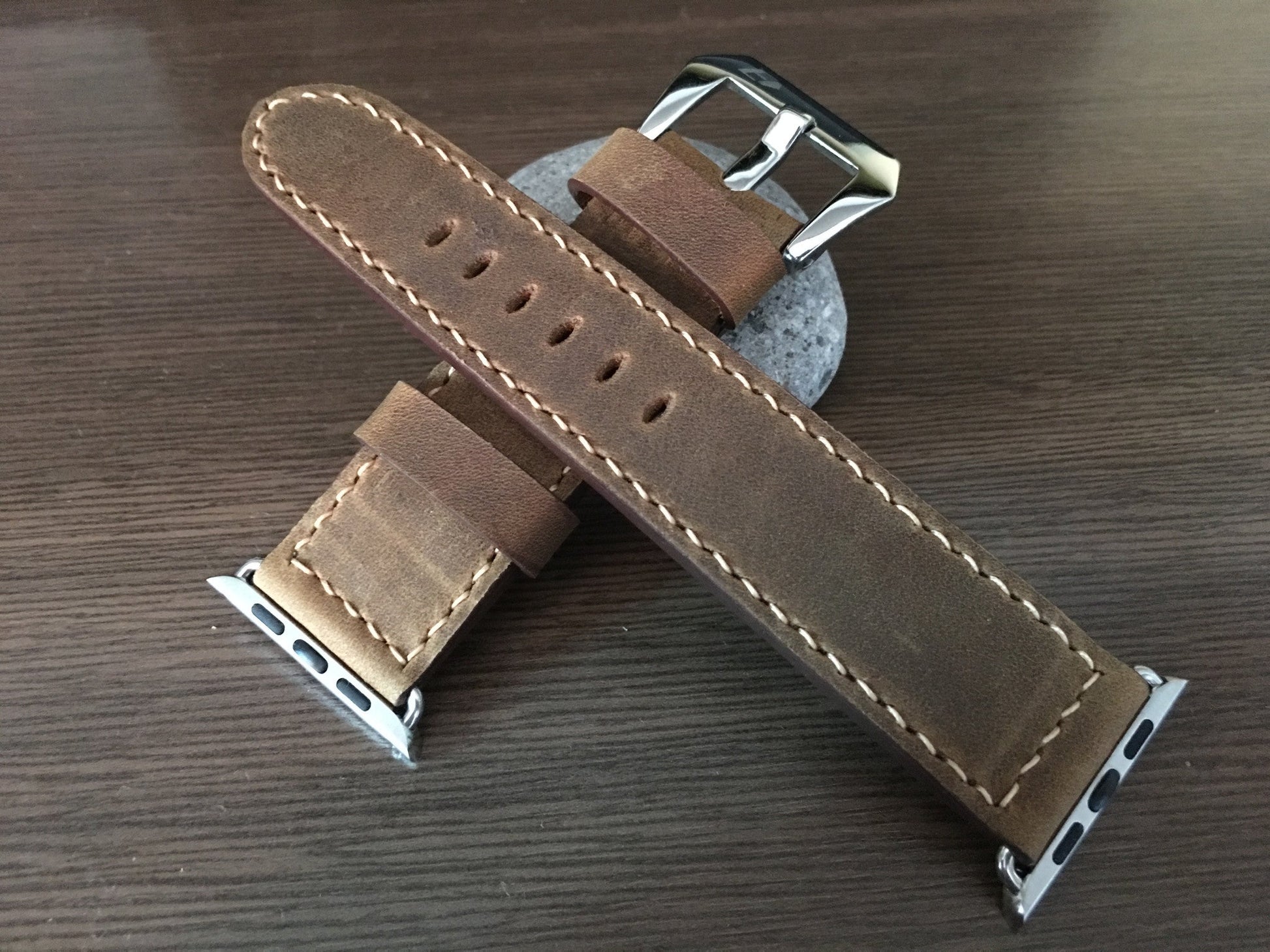 Apple Watch 44mm, 40mm, Apple Watch Band, Strap, Vintage Brown, Leather Watch Strap For Apple Watch 38mm & Apple Watch 42mm - eternitizzz-straps-and-accessories