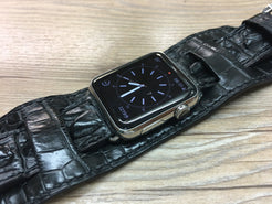 Apple Watch 44mm, 42mm, Apple Watch Band & Strap, Apple Watch Hermes, Black Alligator Bund Strap 38mm 40mm - eternitizzz-straps-and-accessories