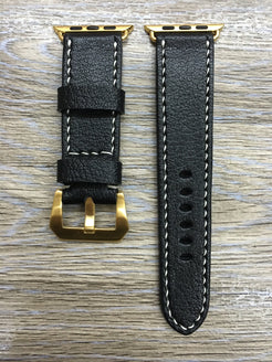 Apple Watch 44mm, Apple Watch Band, Apple Watch 40mm 38mm 42mm, Black Leather Watch Strap for iWatch Series 1 2 3 4 - eternitizzz-straps-and-accessories