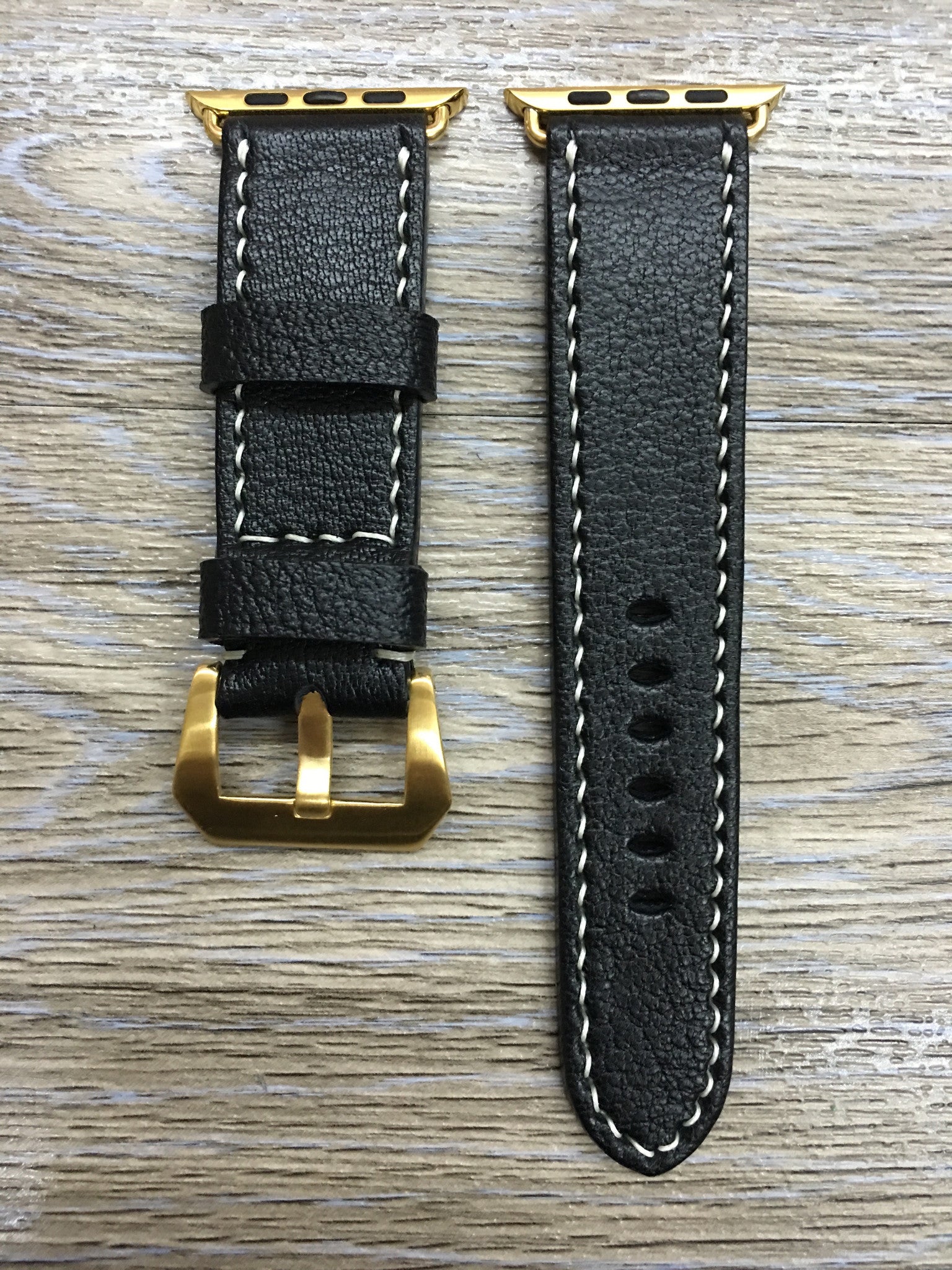 Apple Watch 44mm, Apple Watch Band, Apple Watch 40mm 38mm 42mm, Black Leather Watch Strap for iWatch Series 1 2 3 4 - eternitizzz-straps-and-accessories