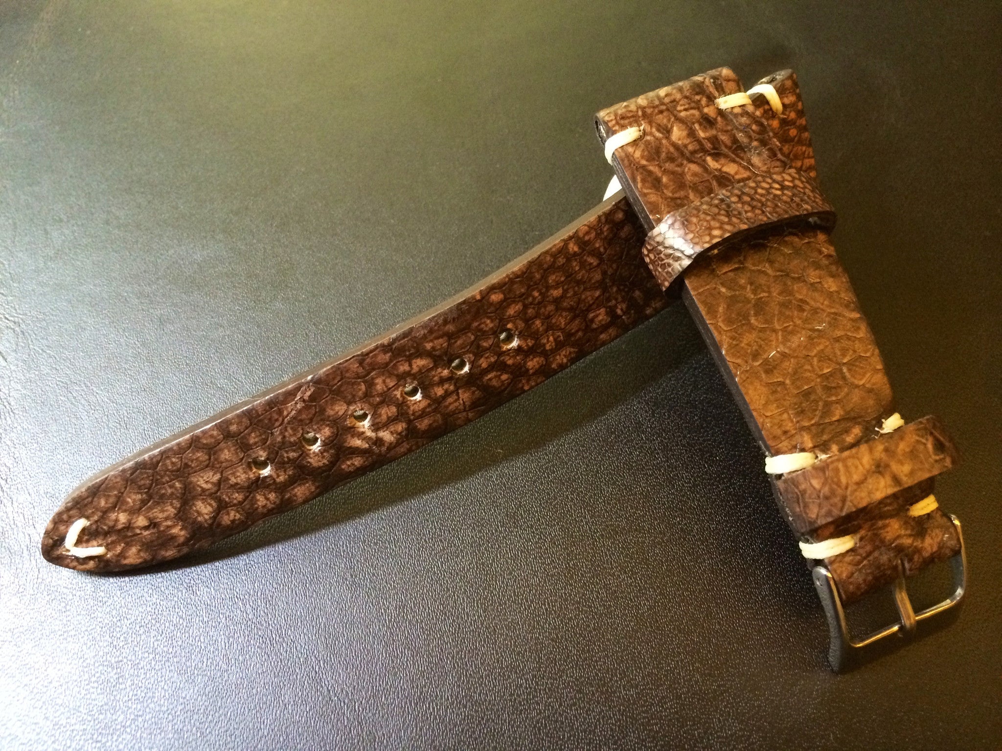 Vintage Ostrich leg Leather Rolex Strap 20mm - Rare, hard to find, Best Quality and Deal Guarantee!! - eternitizzz-straps-and-accessories