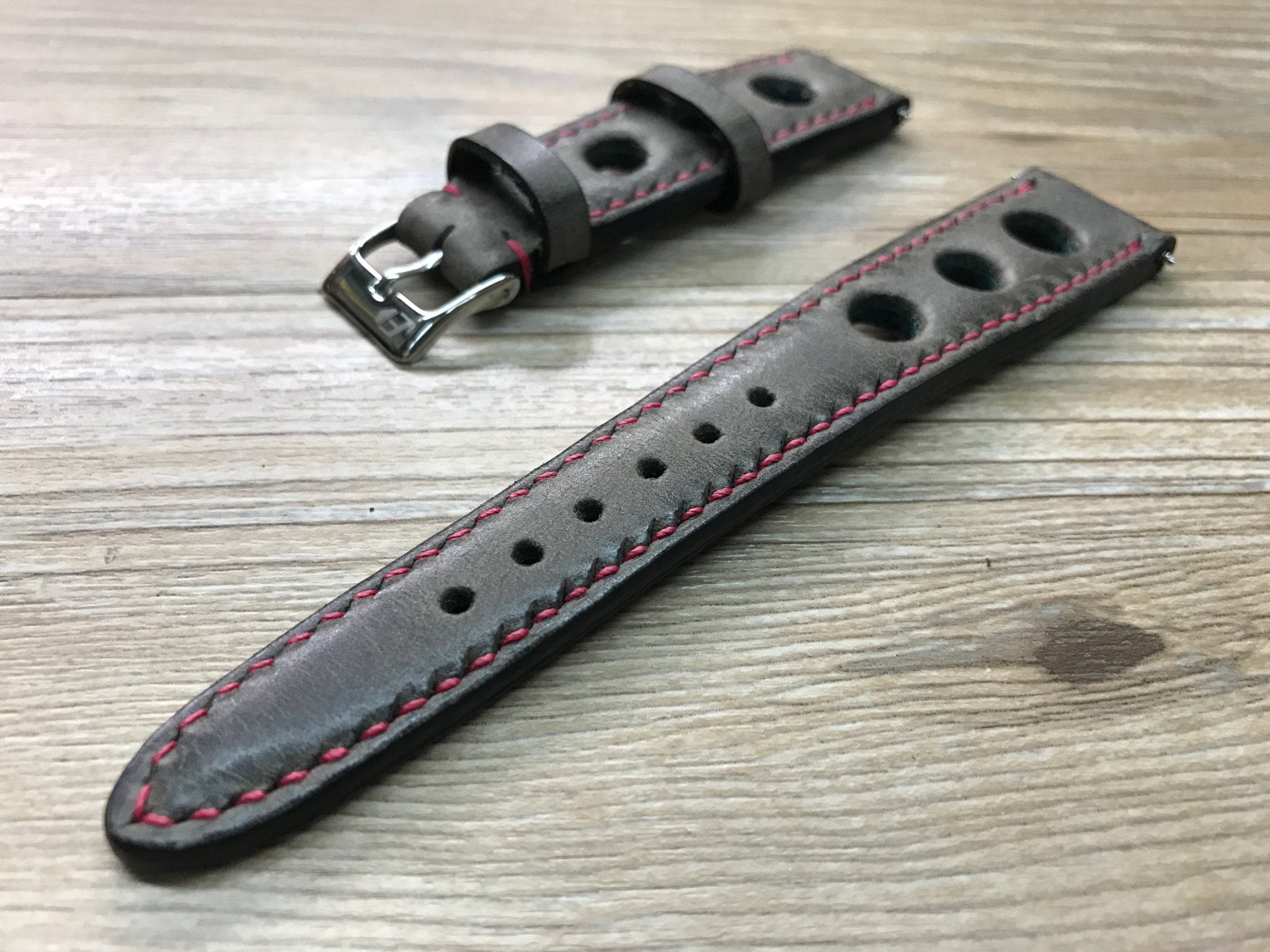 Brown Rally Watch Straps, Racing Watch Band, Leather watch strap, 18mm 19 20mm watch straps, FREE SHIPPING - eternitizzz-straps-and-accessories