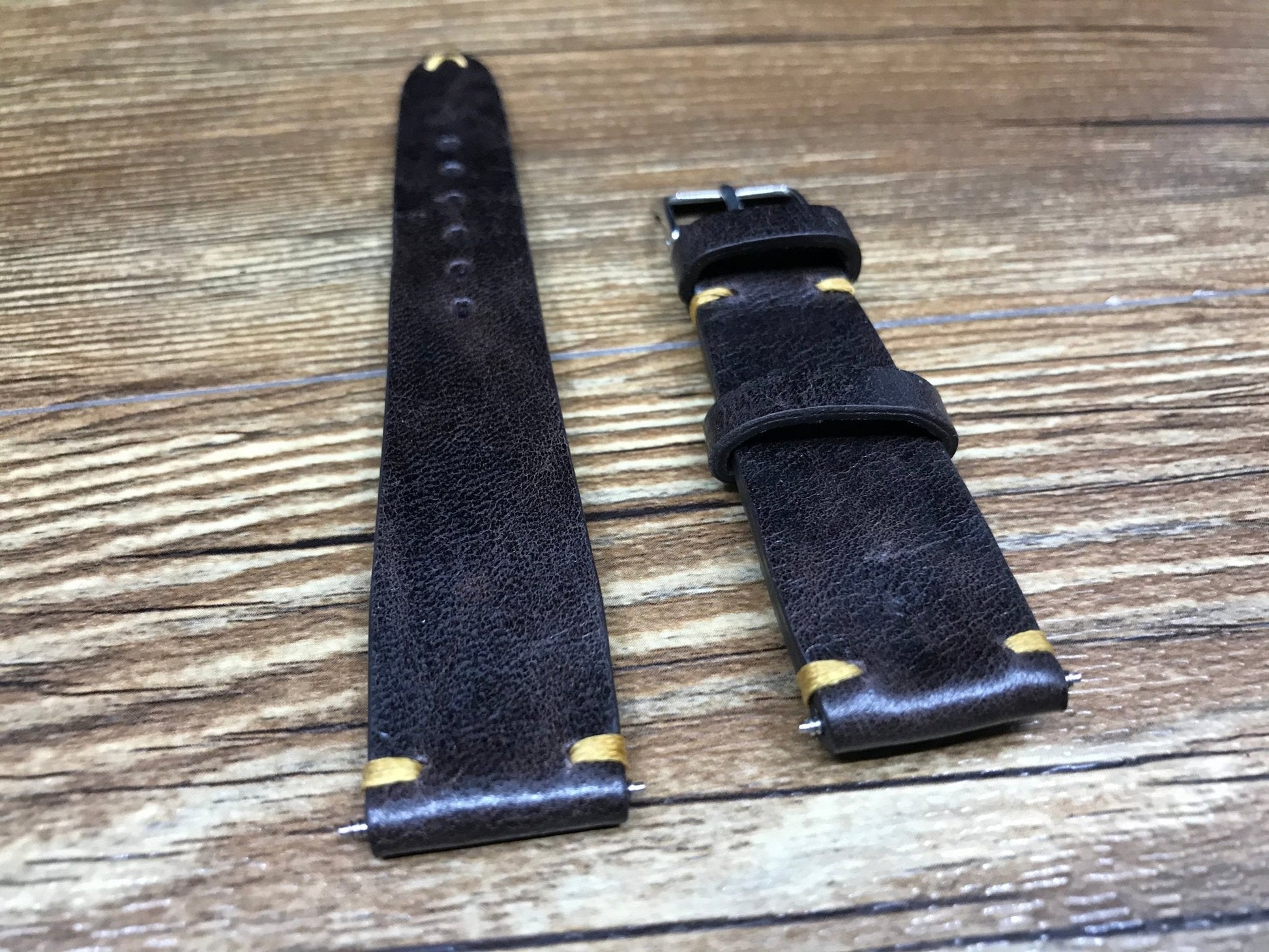 Distress Brown Watch Band, Rolex Watch Strap, Leather Watch Strap 19mm, 20mm, Watch Strap Replacement, 18mm - eternitizzz-straps-and-accessories