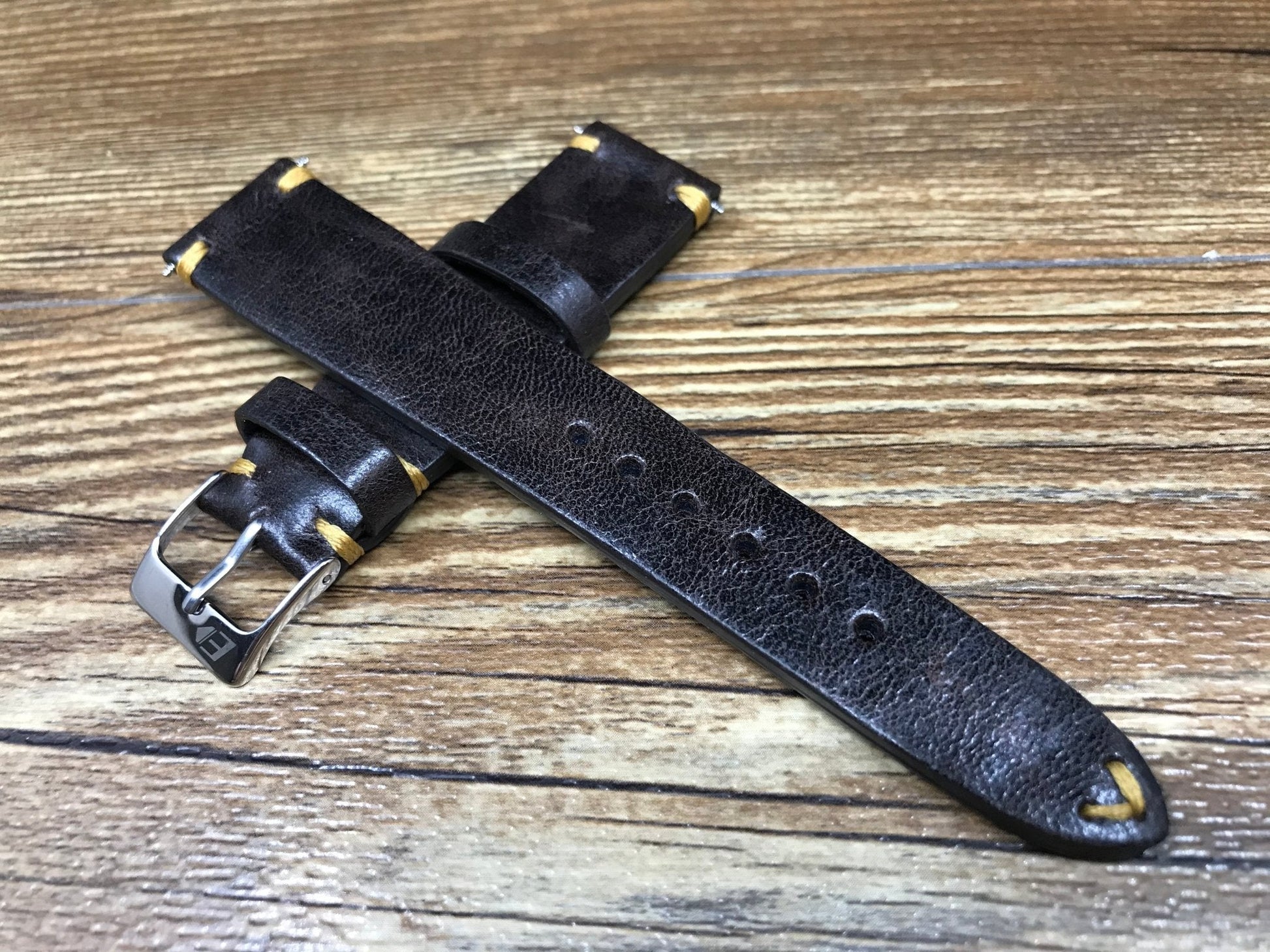 Distress Brown Watch Band, Rolex Watch Strap, Leather Watch Strap 19mm, 20mm, Watch Strap Replacement, 18mm - eternitizzz-straps-and-accessories