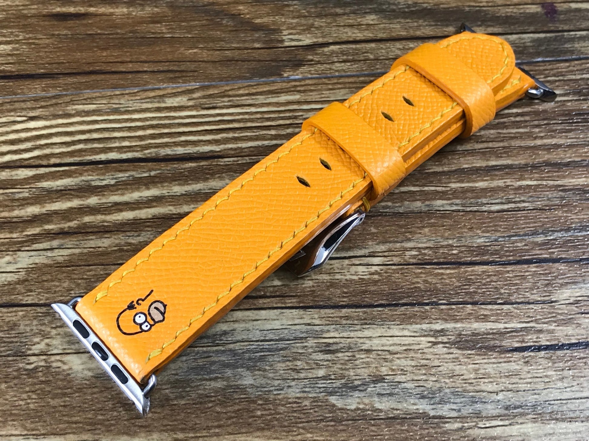 Apple Watch 44mm, 42mm Apple Watch Band, Homer Simpson, Apple Watch 38mm 40mm, iWatch, Epsom Jaune, apple watch strap - eternitizzz-straps-and-accessories