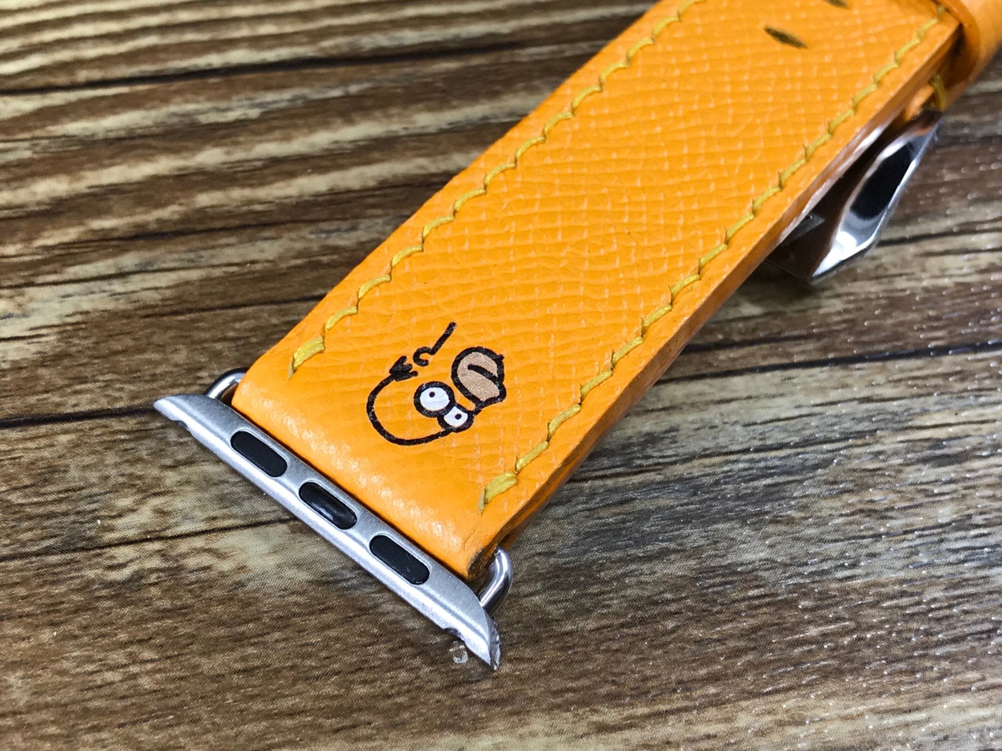 Apple Watch 44mm, 42mm Apple Watch Band, Homer Simpson, Apple Watch 38mm 40mm, iWatch, Epsom Jaune, apple watch strap - eternitizzz-straps-and-accessories