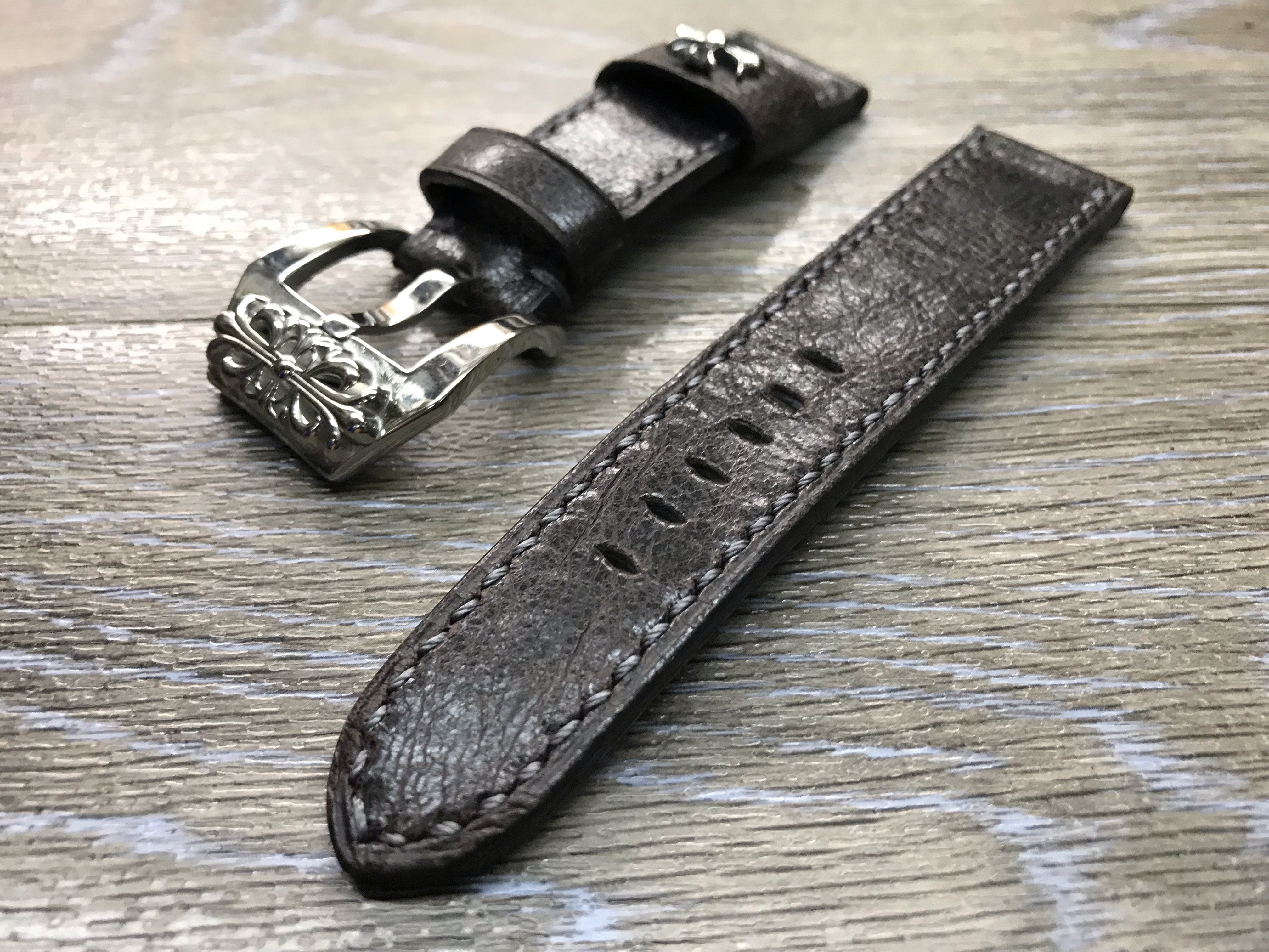 Panerai Watch Band, Leather watch strap 24mm, 26mm watch strap replacement, Distress Brown watch band, leather watch strap - eternitizzz-straps-and-accessories