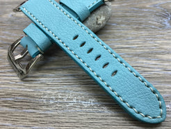 iWatch Band, Samsung Galaxy Watch Band, Leather Watch Strap, Valentines Day Handmade Christmas Gifts, Apple Watch Ultra Tiffany Blue Leather Watch Straps