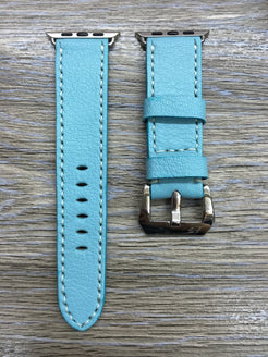 Apple Watch 38mm, 40mm Tiffany Blue Apple Watch Band, 44mm 42mm Watch Strap, Apple Watch Hermes, Leather Watch Strap - eternitizzz-straps-and-accessories