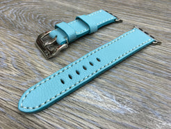 Apple Watch 38mm, 40mm Tiffany Blue Apple Watch Band, 44mm 42mm Watch Strap, Apple Watch Hermes, Leather Watch Strap - eternitizzz-straps-and-accessories