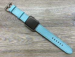 Apple Watch 38mm, 40mm Tiffany Blue Apple Watch Band, 44mm 42mm Watch Strap, Apple Watch Hermes, Leather Watch Strap - eternitizzz-straps-and-accessories