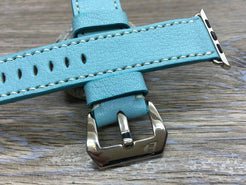 Apple Watch 38mm, 40mm Tiffany Blue Apple Watch Band, 44mm 42mm Watch Strap, Apple Watch Hermes, Leather Watch Strap - eternitizzz-straps-and-accessories