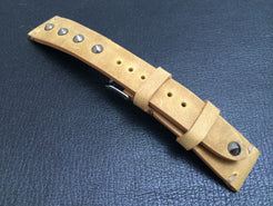 Vintage Real Leather Strap for Rolex, IWC, Omega (Khaki - Metal Pin) - 20mm/16mm - eternitizzz-straps-and-accessories