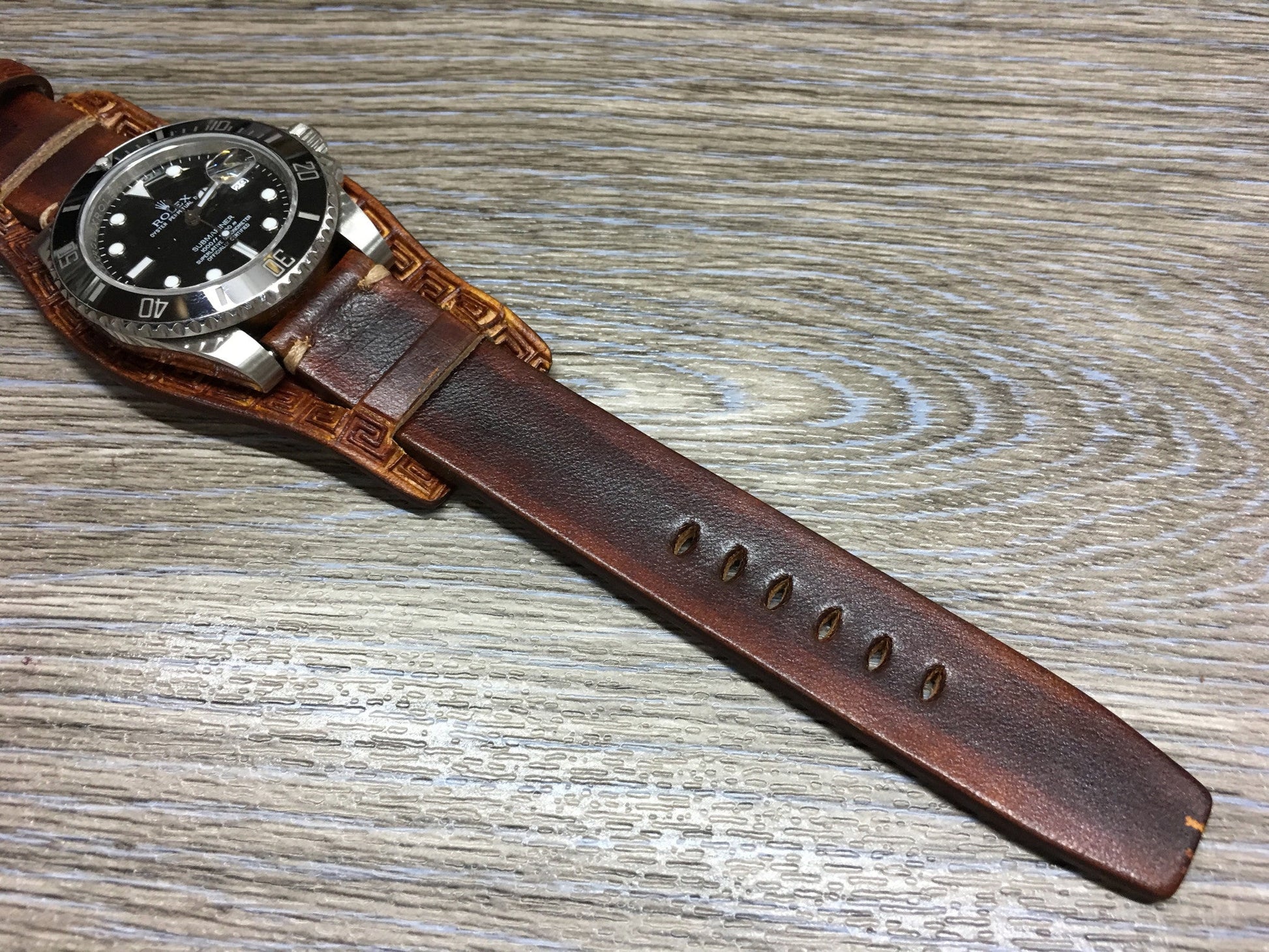 Real leather cuff watch strap for Rolex Watches (Leather Craving) - 20mm/20mm - eternitizzz-straps-and-accessories