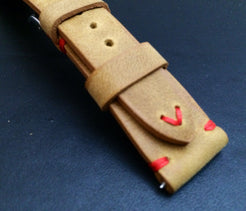 Leather Watch Strap, 20mm watch strap, 19mm watch band, Khaki Watch band for Rolex Watches - eternitizzz-straps-and-accessories