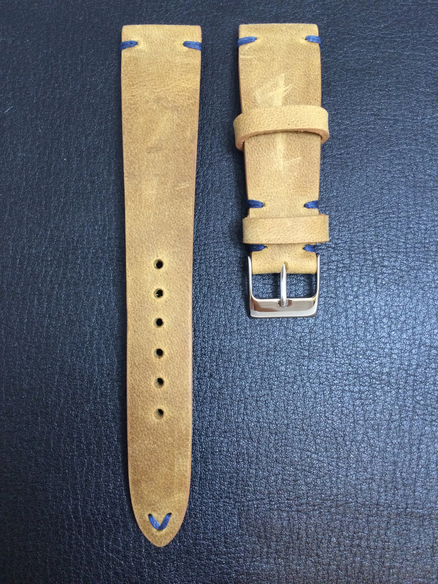 Leather Watch Strap, 20mm watch strap, 19mm watch band, Khaki Watch band for Rolex Watches - eternitizzz-straps-and-accessories