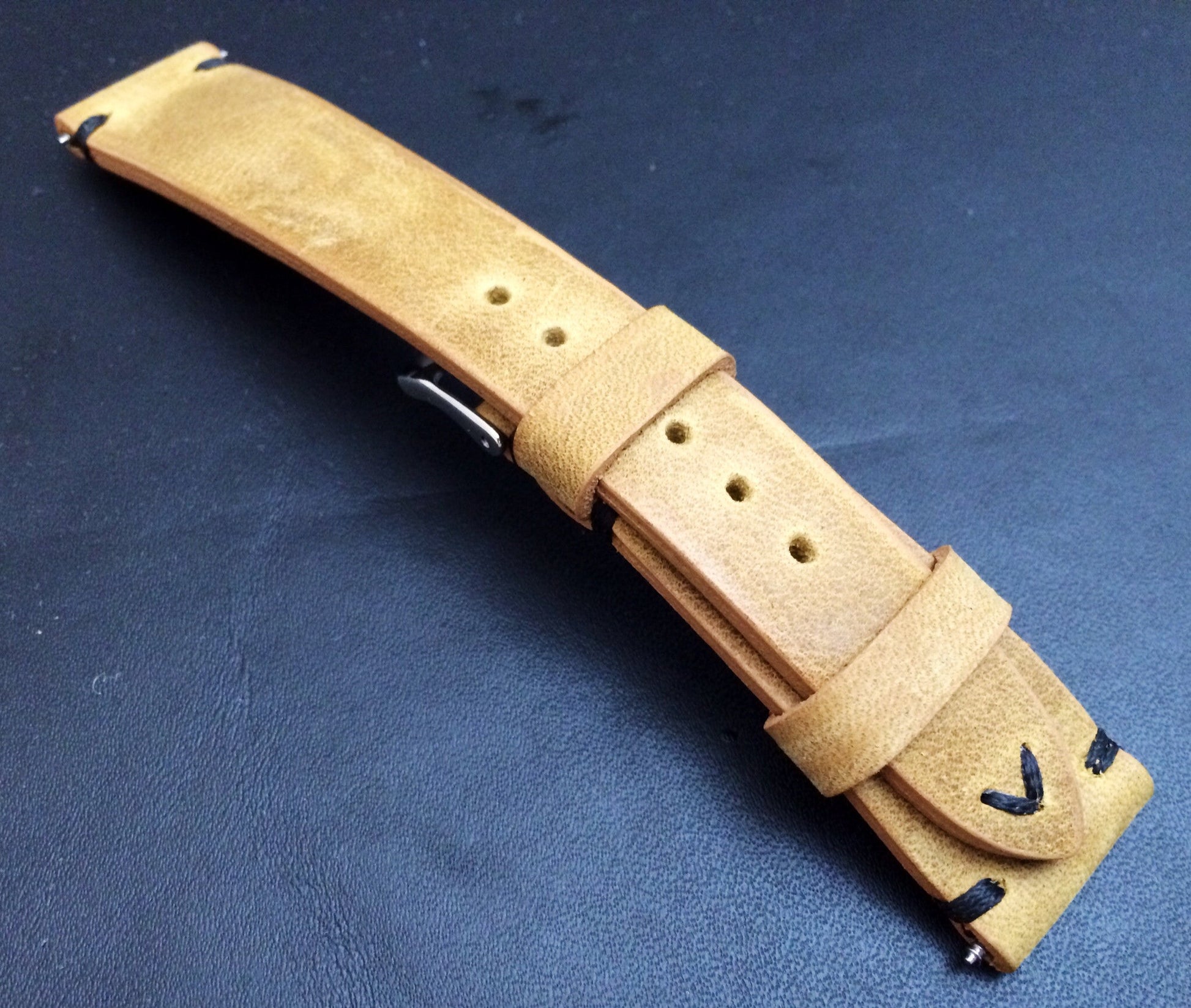 Leather Watch Strap, 20mm watch strap, 19mm watch band, Khaki Watch band for Rolex Watches - eternitizzz-straps-and-accessories