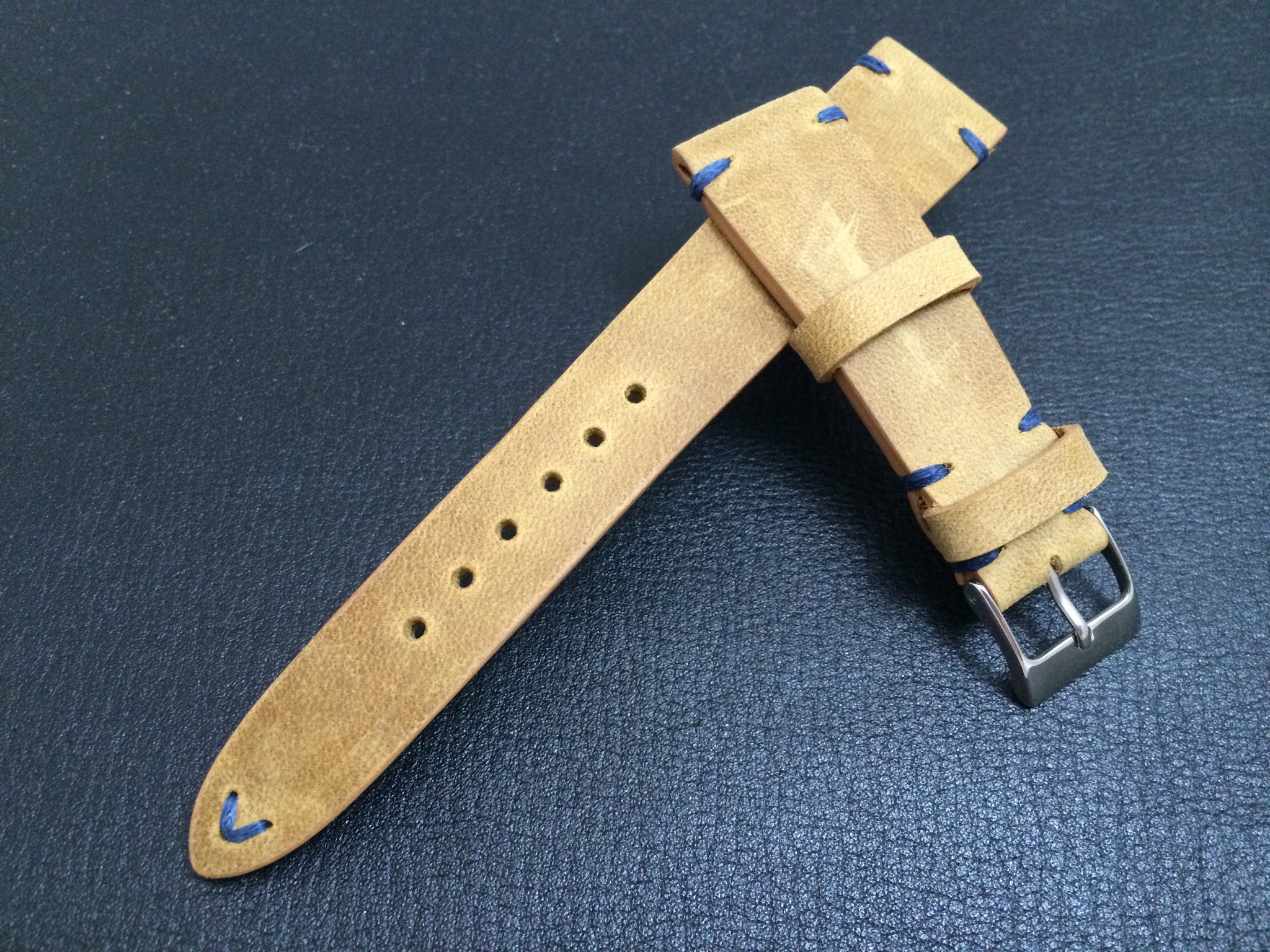 Leather Watch Strap, 20mm watch strap, 19mm watch band, Khaki Watch band for Rolex Watches - eternitizzz-straps-and-accessories